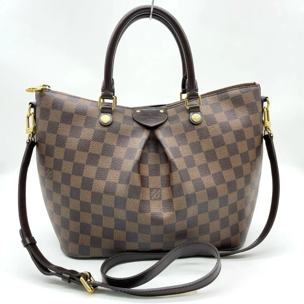 Auth Louis Vuitton Damier Ebene Siena PM 2Way Bag W/Box/Dust Bag